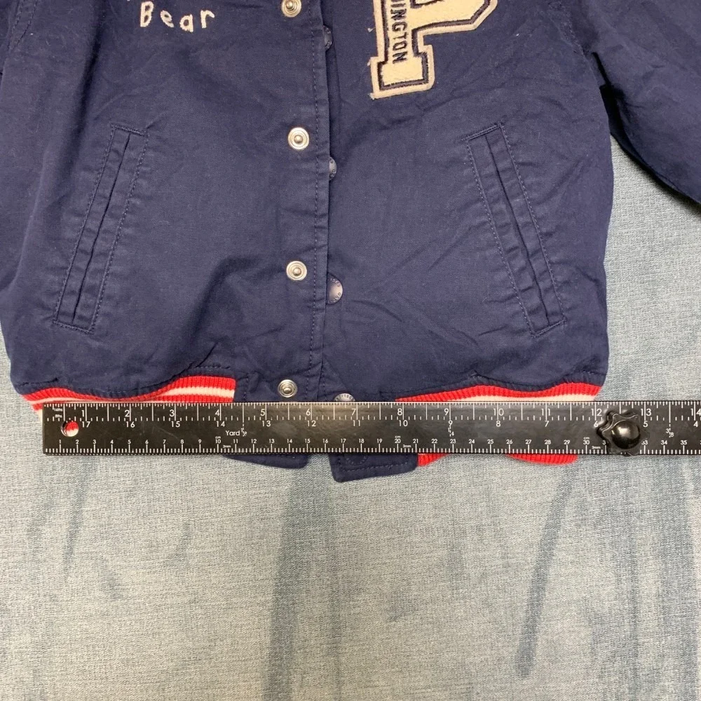 Gap Paddington Bear Varsity Jacket Baby Toddler 3Y Navy Blue Snap Button Front
